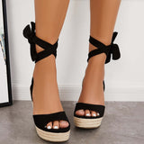 Pairmore Lace up Espadrille Heel Platform Wedges Ankle Strap Sandals