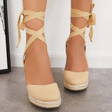 Pairmore Lace up Espadrille Wedges Platform Heel Singback Sandals