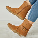 Pairmore Women's Winter Warm Zipper Flat Snow Boots