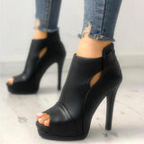 Pairmore Fashion Peep Toe Cutout Thin Heels Sandals