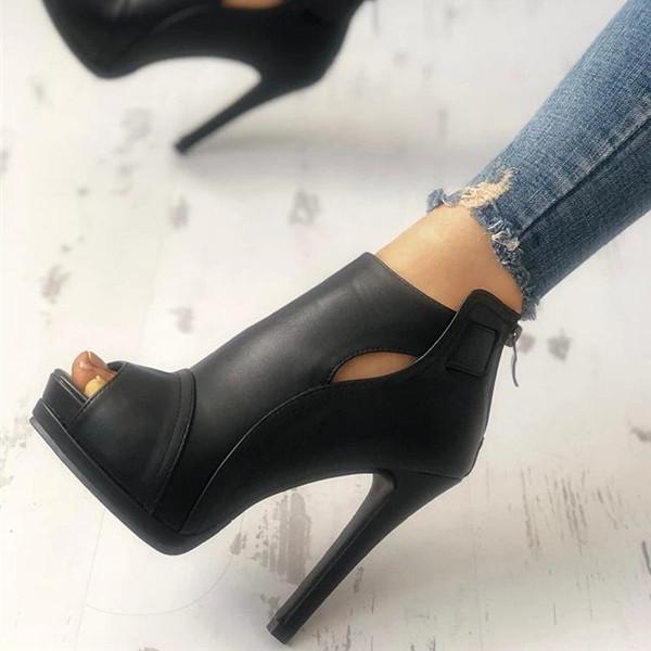 Pairmore Fashion Peep Toe Cutout Thin Heels Sandals
