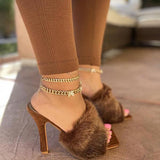 Pairmore Suede Fashion Fur High Heel Sandals