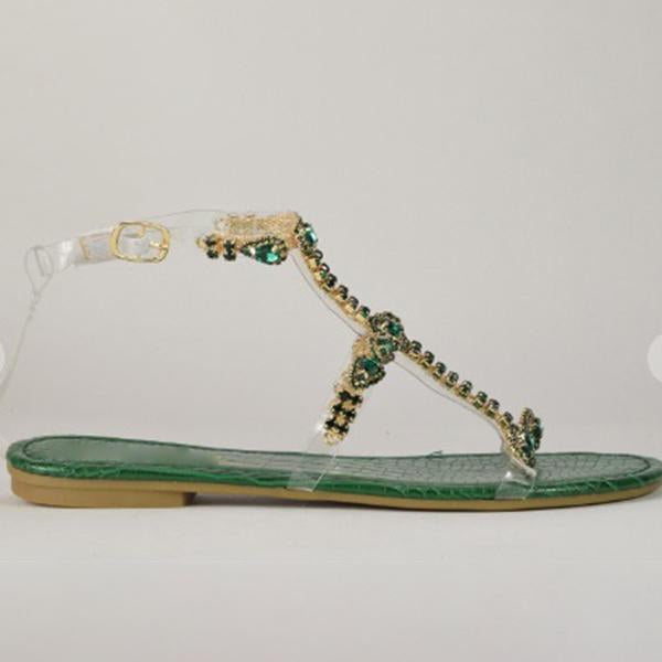 Pairmore Jewelry Inlaid Fashion Transparent Sandals