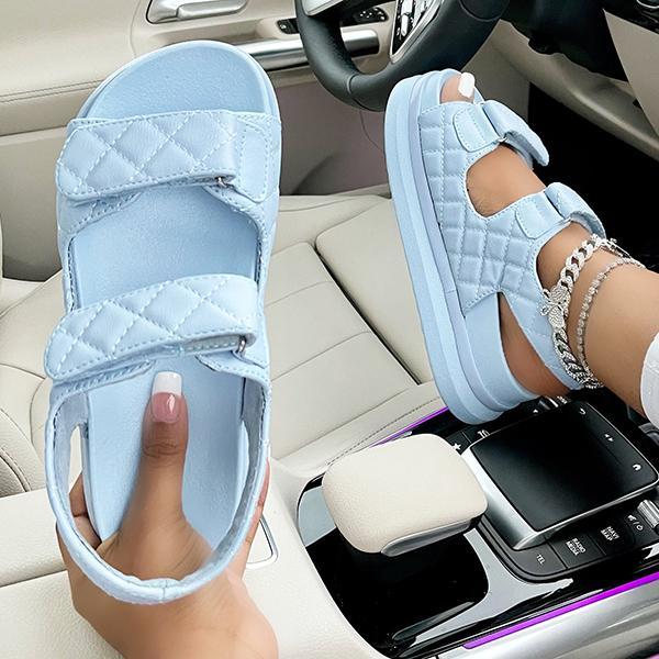 Pairmore Fashion Diamond Pattern Velcro Sandals