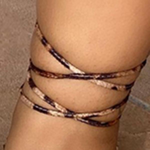 Pairmore Fashion Lace-Up Leopard-Print Open-Toe Sandals