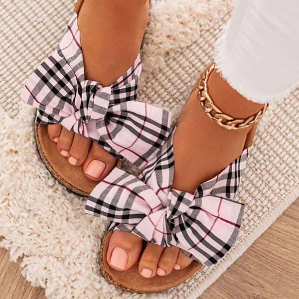 Pairmore Women Comfy Classic Plaid Summer Sandals