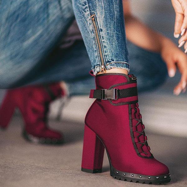 Pairmore Wine Red High Heel Boots
