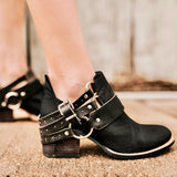 Pairmore Cyberpunk-Style Buckle Ankle Boots