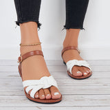 Pairmore Women Open Toe Flat Sandals Criss Cross Buckle Strap Sandals