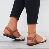 Pairmore Women Open Toe Flat Sandals Criss Cross Buckle Strap Sandals