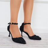 Pairmore Women Ankle Strap Pumps Pointed Toe Stilettos High Heel Dress Shoes