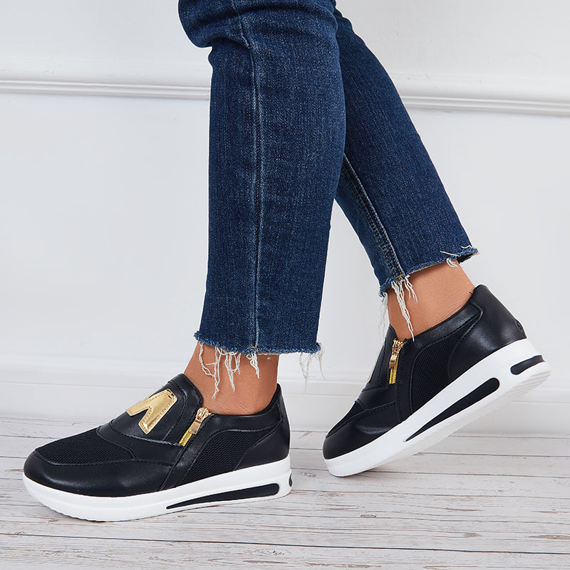 Pairmore Casual Platform Heel Loafers Lightweight Flats Slip on Walking Shoes