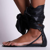 Pairmore Women Gladiator Thong Summer Ankle Wrap Flat Sandals