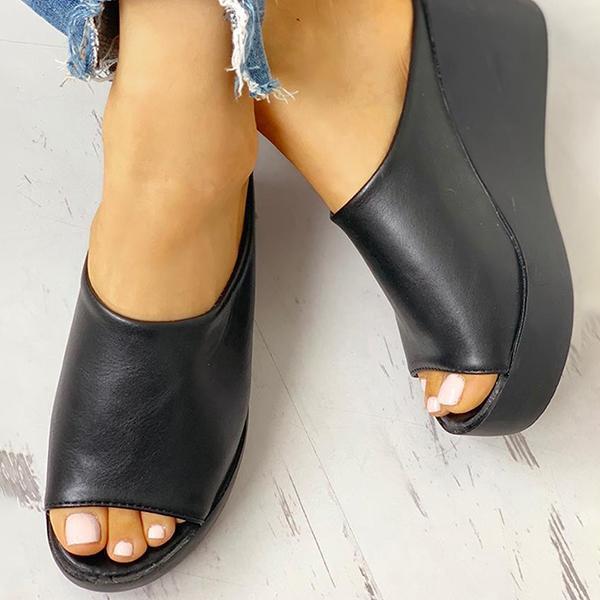 Pairmore Simple Comfy Summer Slip-On Wedges
