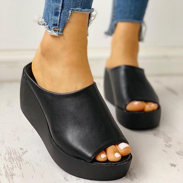 Pairmore Simple Comfy Summer Slip-On Wedges