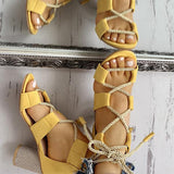 Pairmore Colourblock Lace-up Chunky Heels Open Toe Sandals