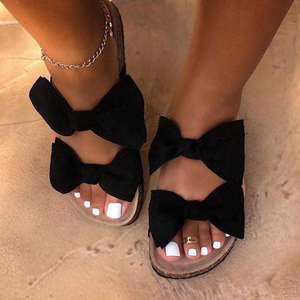 Pairmore Women Comfy Double Bowknot Slip On Sandals