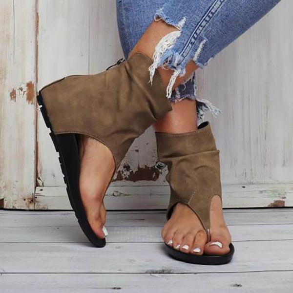 Pairmore Hollow out Back Zipper Flat Booties