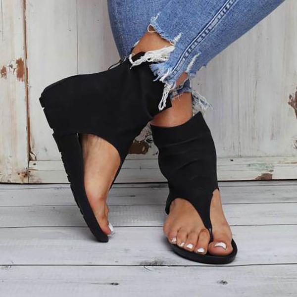 Pairmore Hollow out Back Zipper Flat Booties