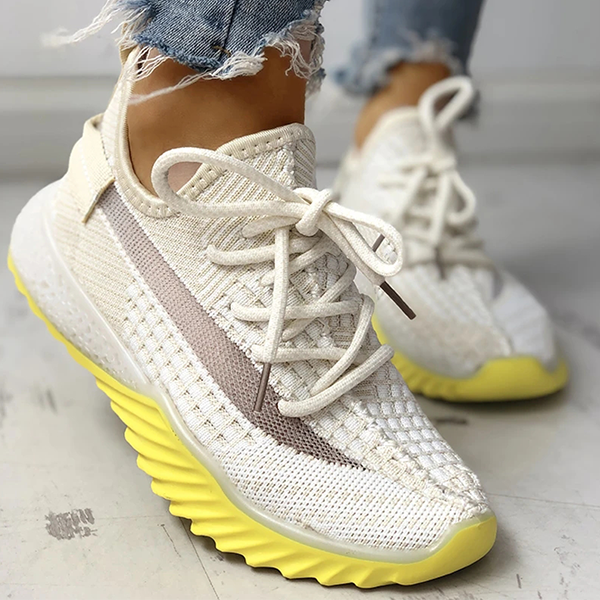 Pairmore Net Surface Breathable Lace-Up Yeezy Sneakers