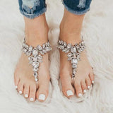 Pairmore Gorgeous Crystal Jelly Clear Thong Sandals