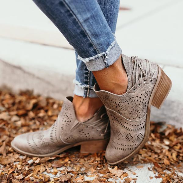 Pairmore Laser Cutout Ankle Booties