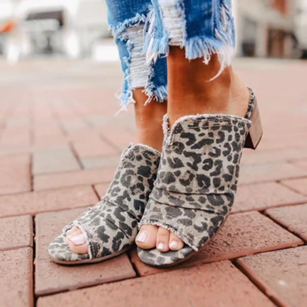 Pairmore Women Leopard Peep Toe Slippers